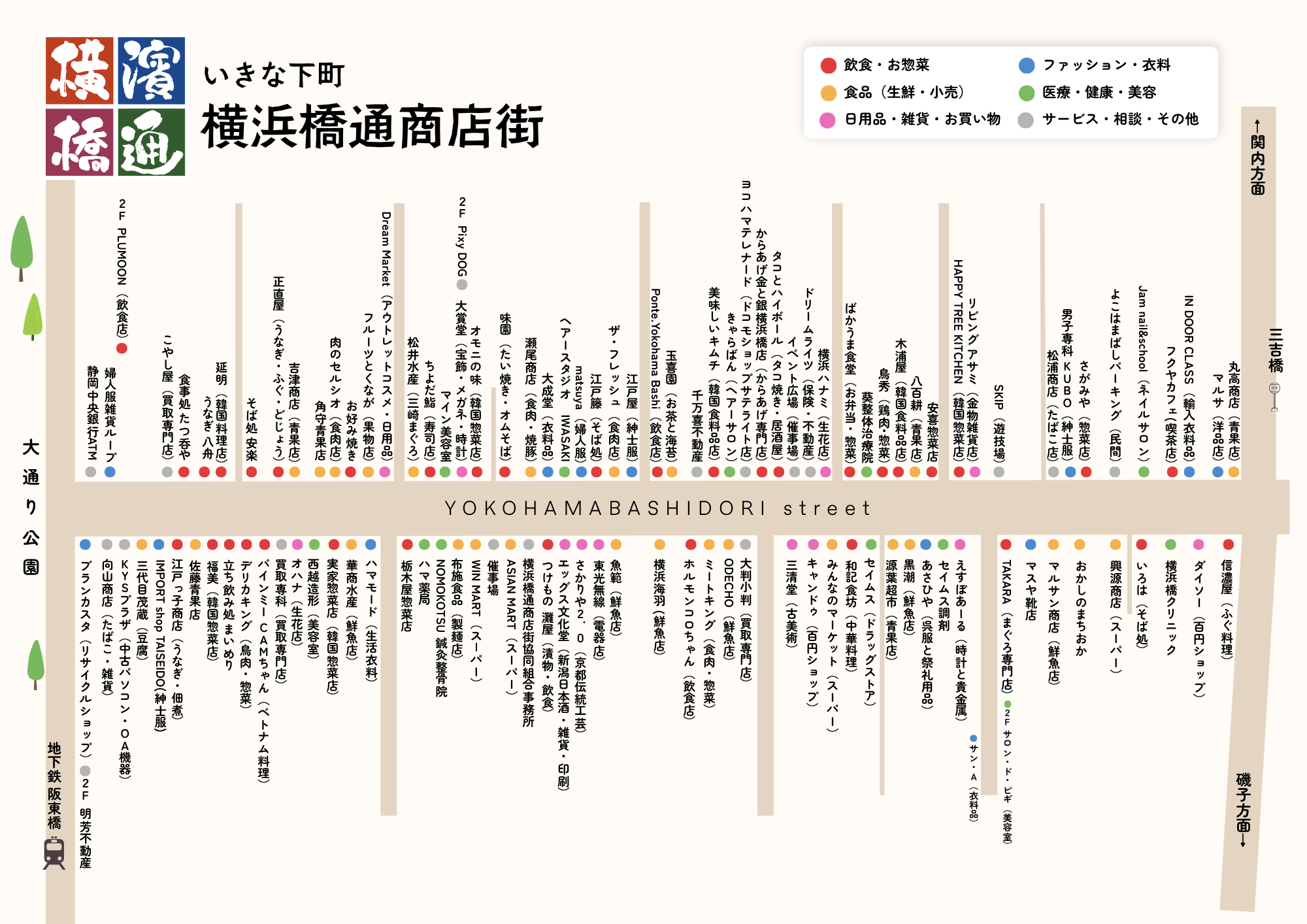 横浜橋通商店街マップ