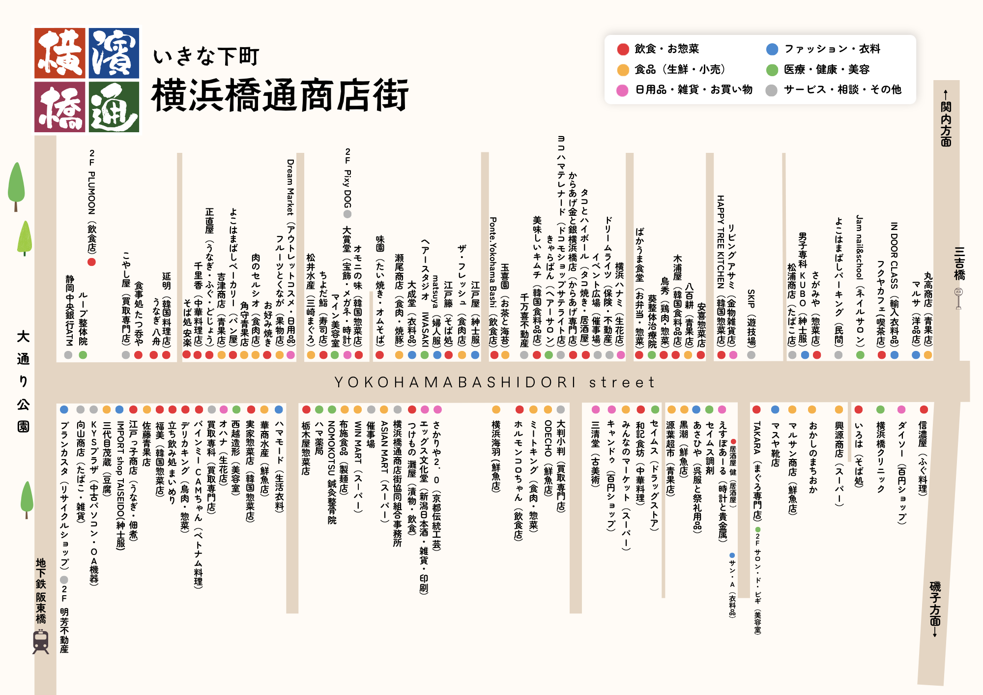 横浜橋通商店街マップ