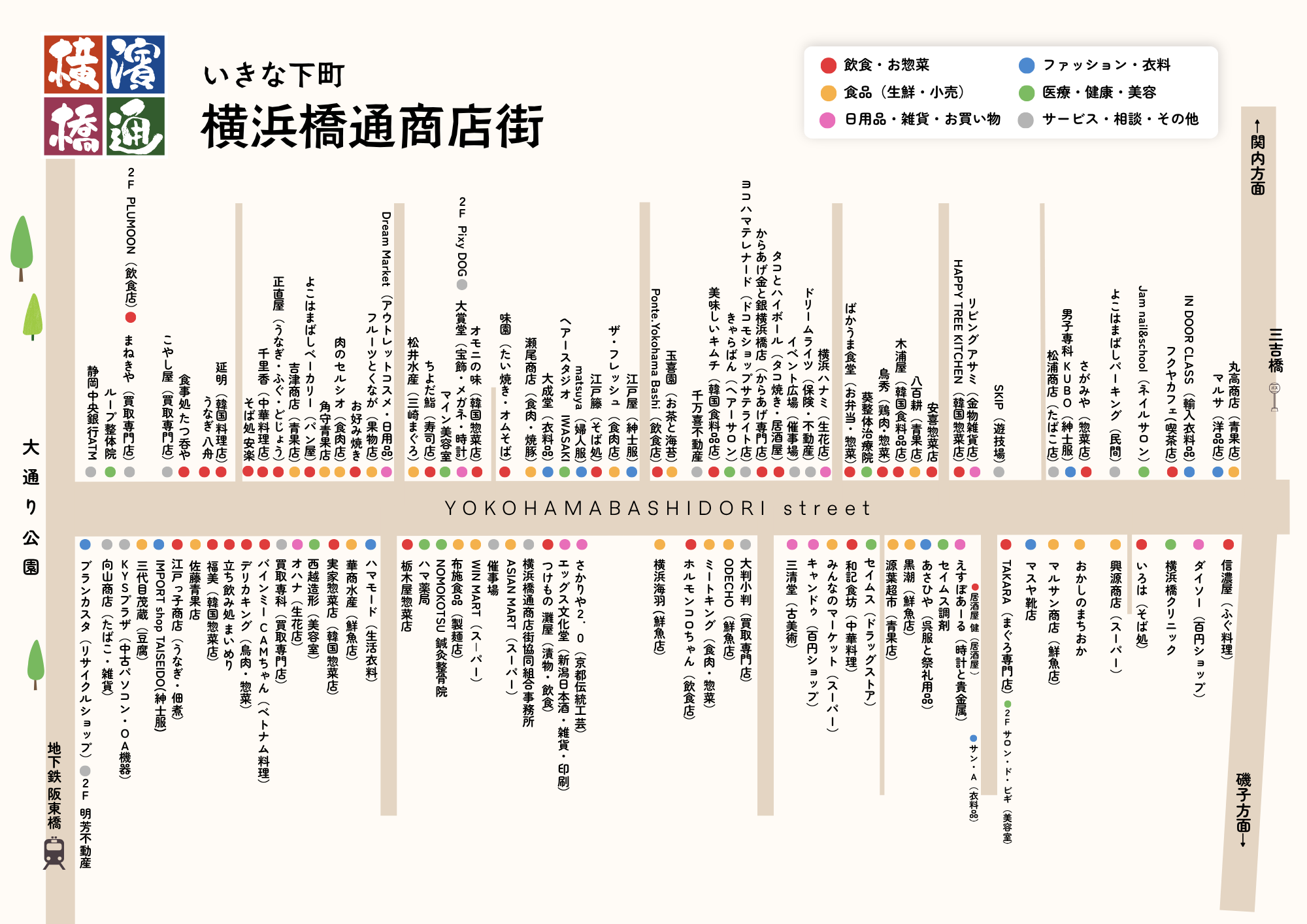 横浜橋通商店街マップ
